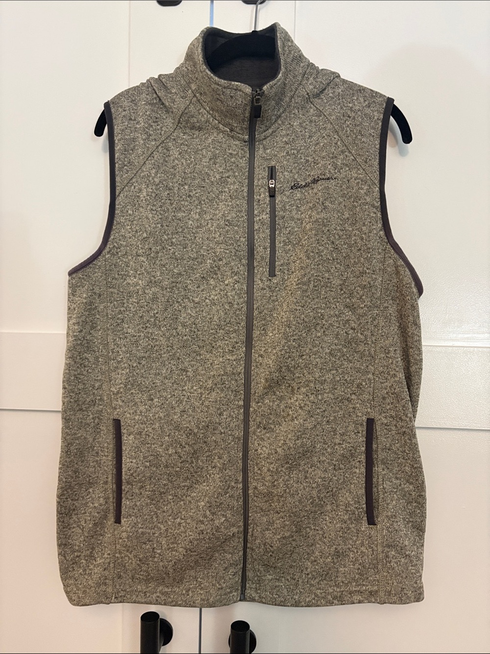 Eddie Bauer Men's Heather Gray Fleece Vest